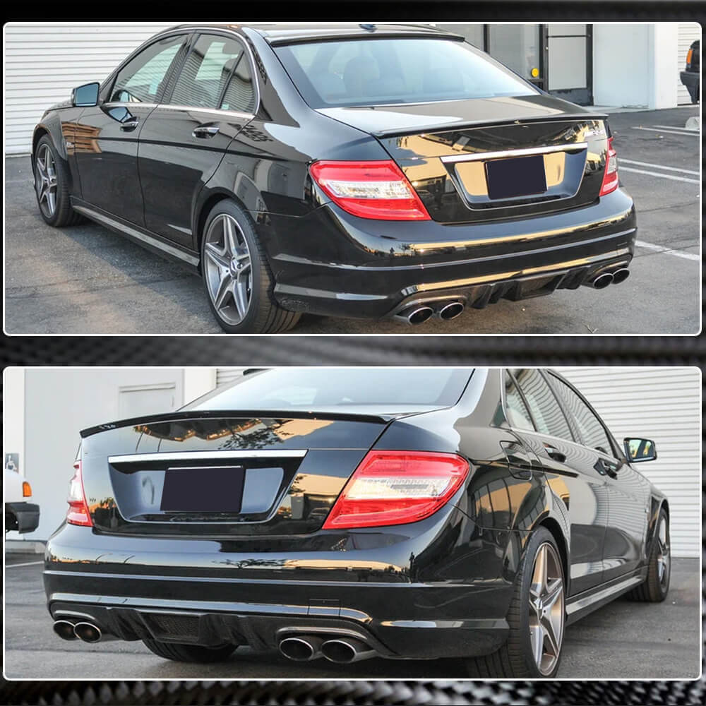 Rear Bumper Diffuser V4 (for AMG SD 2008-2011, Carbon) for Mercedes C-class W204 2007-2015 - image 4