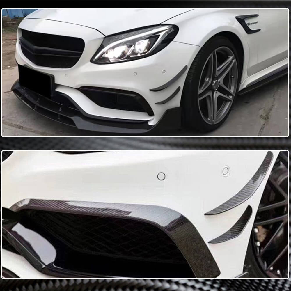 Covers on the front bumper (for C63 AMG 2015-2019, Carbon) for Mercedes C-class W205 2014-2021 - image 4