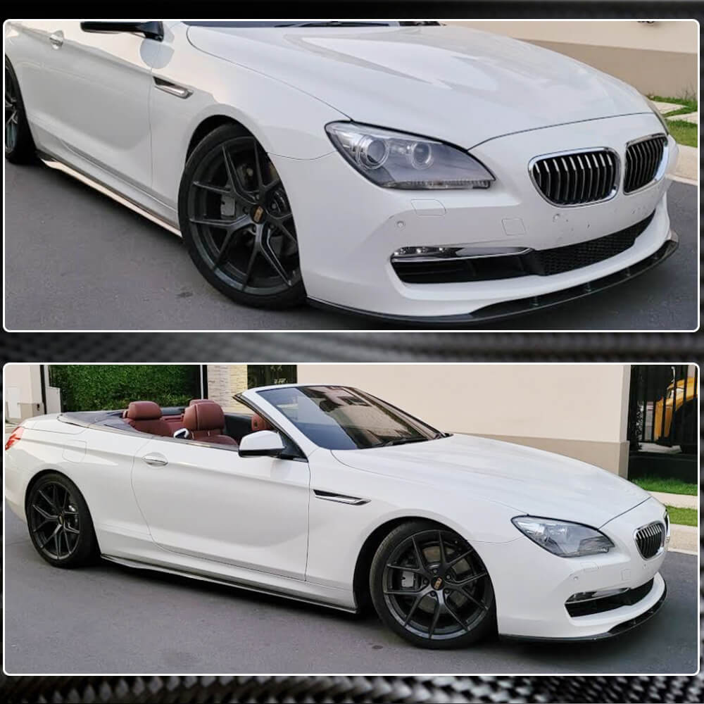 Front Bumper Lip Spoiler (for Base 2011-2014, Carbon) for BMW 6 F12/F13/F06 2011-2018 - image 4