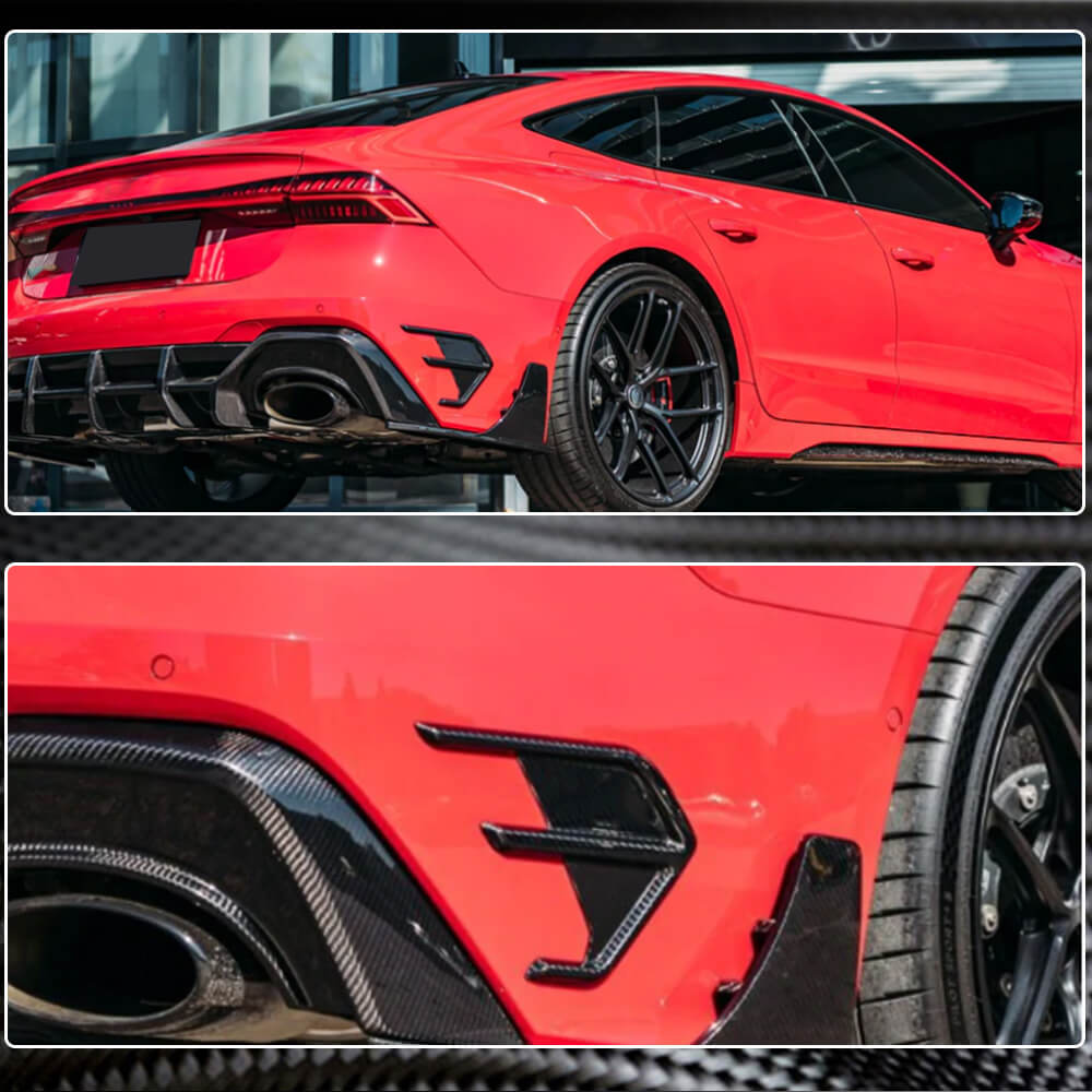 Rear bumper vent covers (for RS7 2018-2022, Dry Carbon) for Audi A7 2018- - image 4