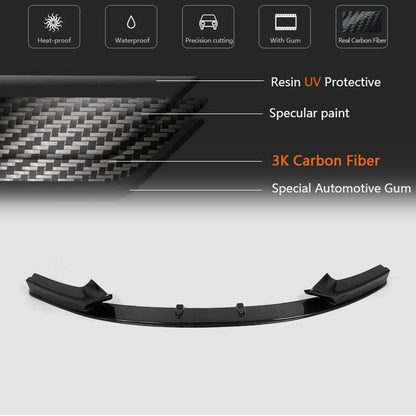 Front Bumper Lip V3 for F22/23 M-Sport, Carbon for BMW 2 Series F22/23 2014-2021 - image 4