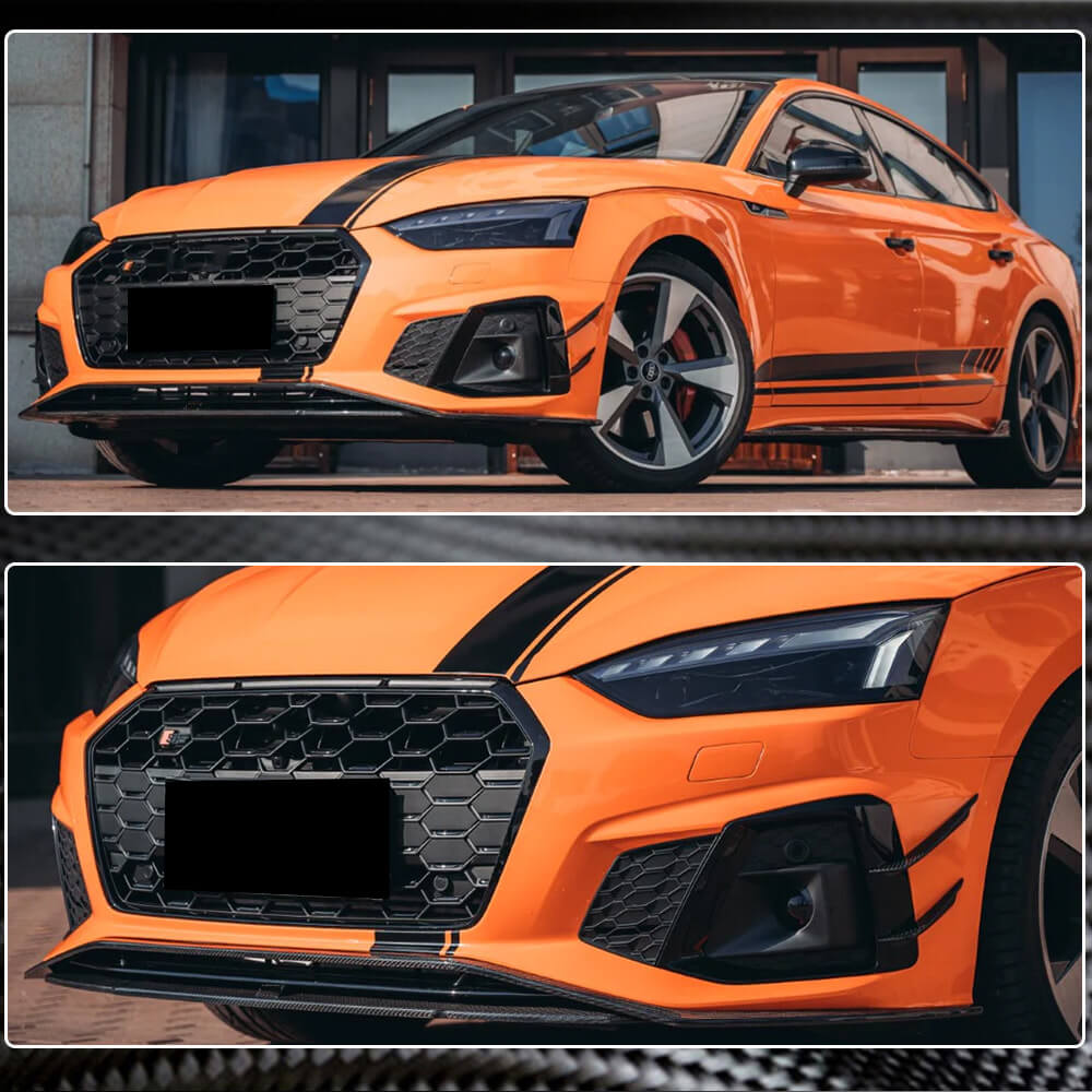 Front bumper lip V1 (for S-Line 2021-2025, Carbon) for Audi A5 2016-2025 - image 4