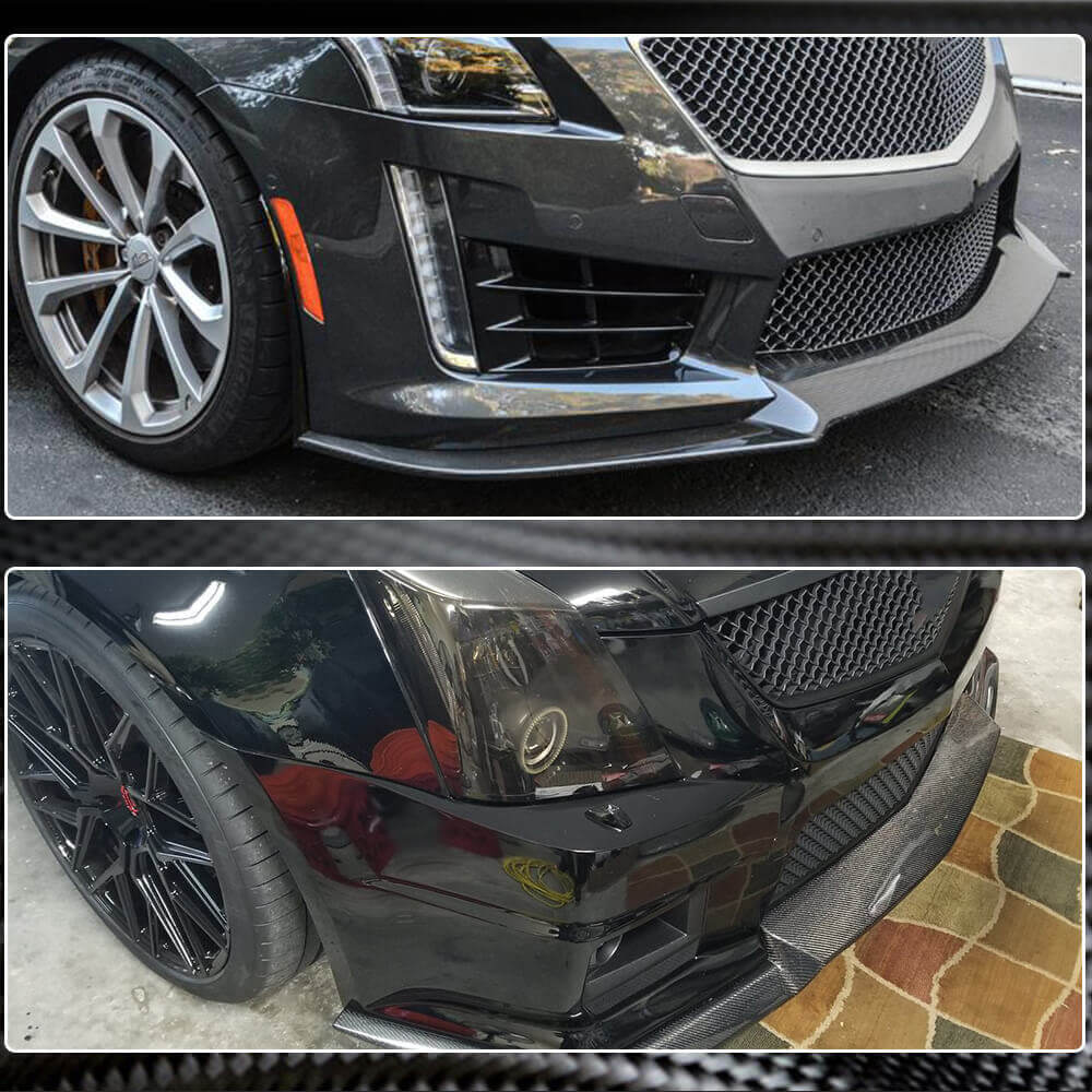 Lip V2 front bumper cover (for CTS V Sedan 2016-2019, Carbon) for Cadillac CTS 2013-2019 - image 4