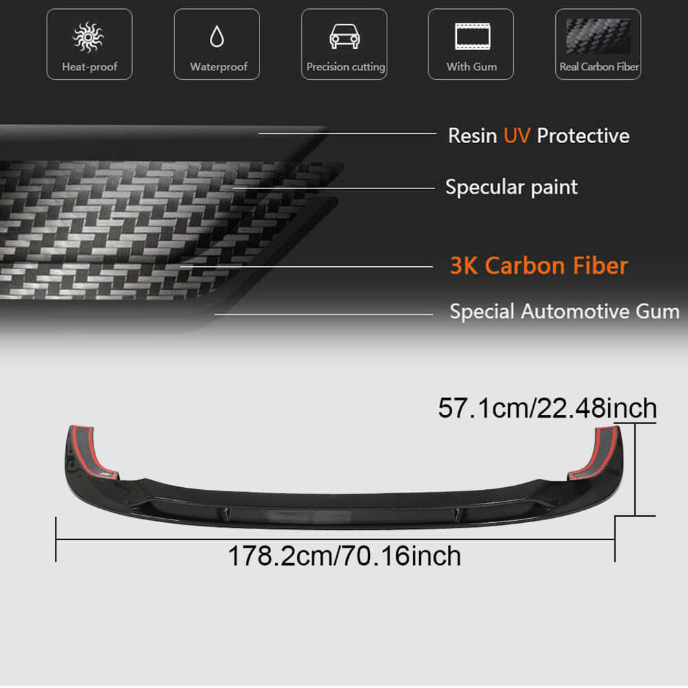 Front Bumper Lip Spoiler (for RS SD, Carbon) for Audi A3 2020- - image 4