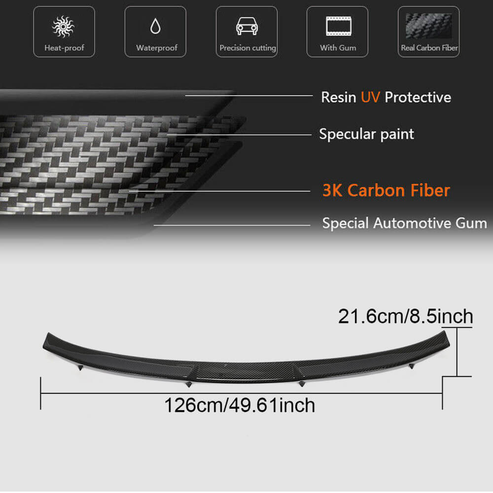 Rear Trunk Spoiler Dry Carbon Fiber for Audi A6 C8 2018- - image 4