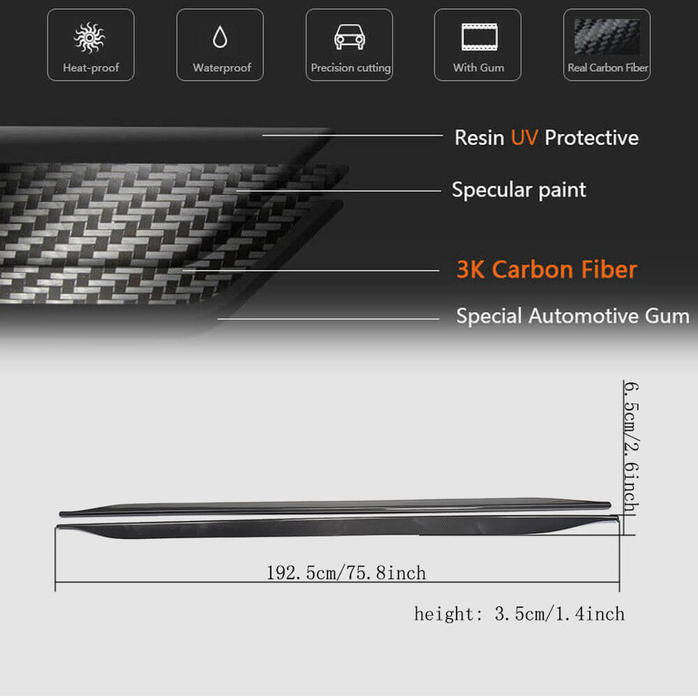 Side Skirts V1 (Carbon) for Ford Mustang 2015-2023 - image 4