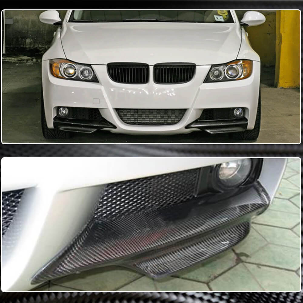 Front Bumper Flaps (for E90 2005-2008 M-Sport, Carbon) for BMW 3 Series E90/E91 2005-2011 - image 4