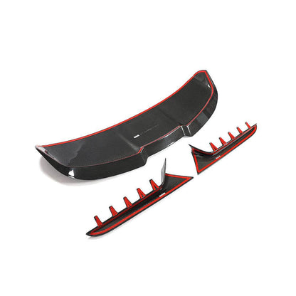 Rear Roof Spoiler Carbon Fiber 3PCS for Audi A6 C8 2018- - image 4