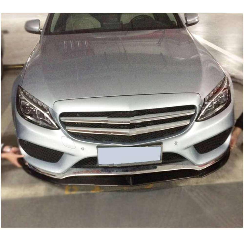 Front Bumper Lip V6 for C43 AMG 2015-2019 Carbon for Mercedes C-сlass W205 2014-2021 - image 4