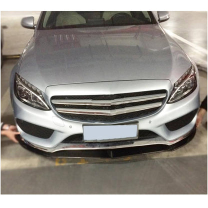 Front Bumper Lip V6 for C43 AMG 2015-2019 Carbon for Mercedes C-сlass W205 2014-2021 - image 4