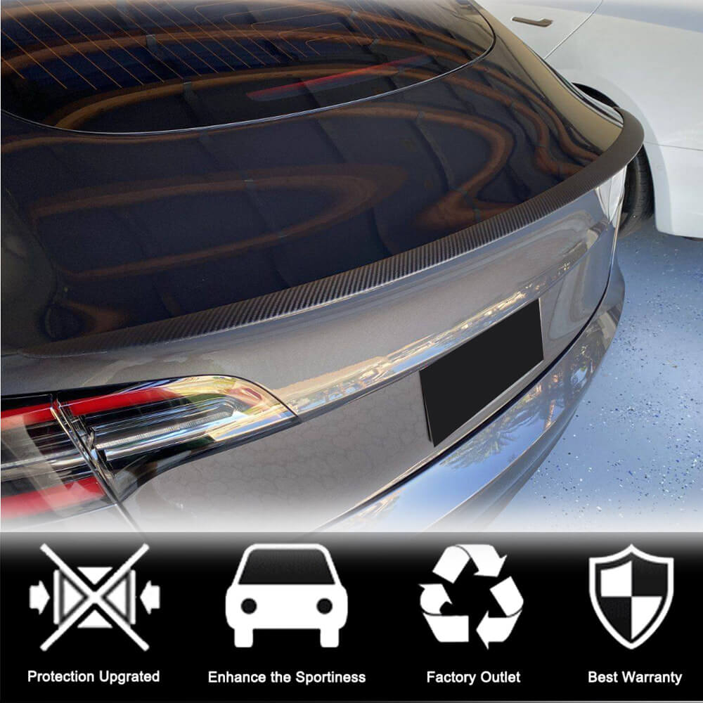 Rear Trunk Spoiler Dry Carbon Fiber V9 (2012-2022) for Tesla Model S - image 4