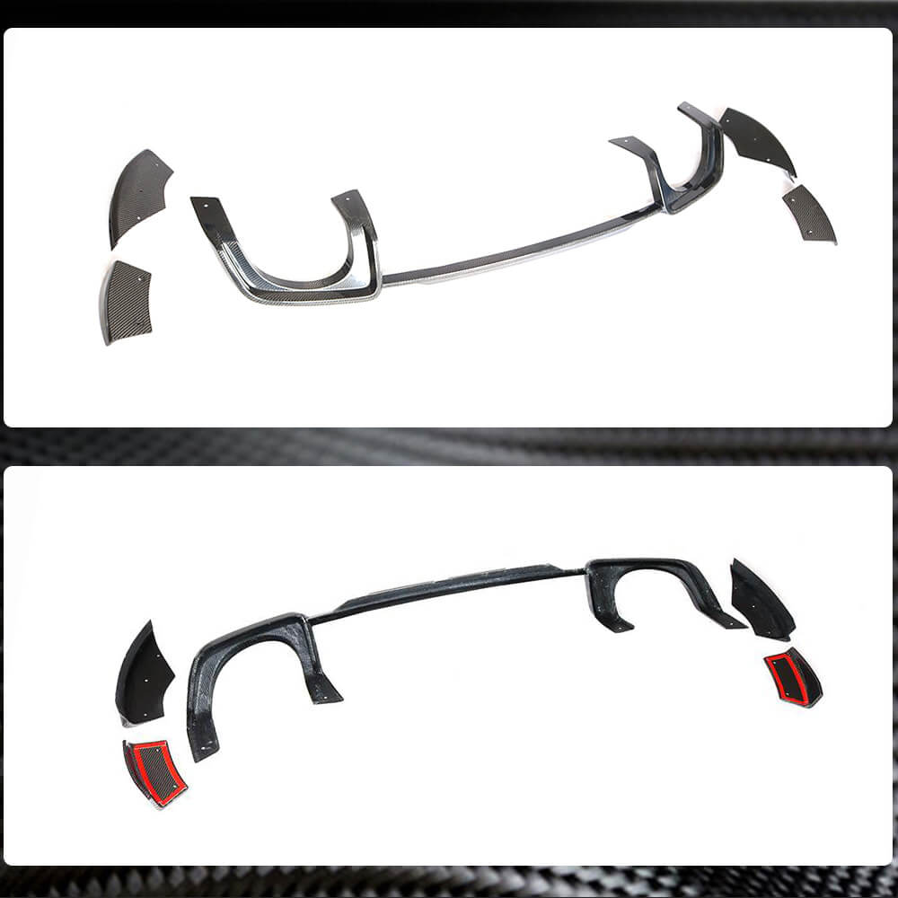 Rear bumper diffuser (for RS, 2016-2019, Dry carbon) for Audi TT 2014-2023 - image 4