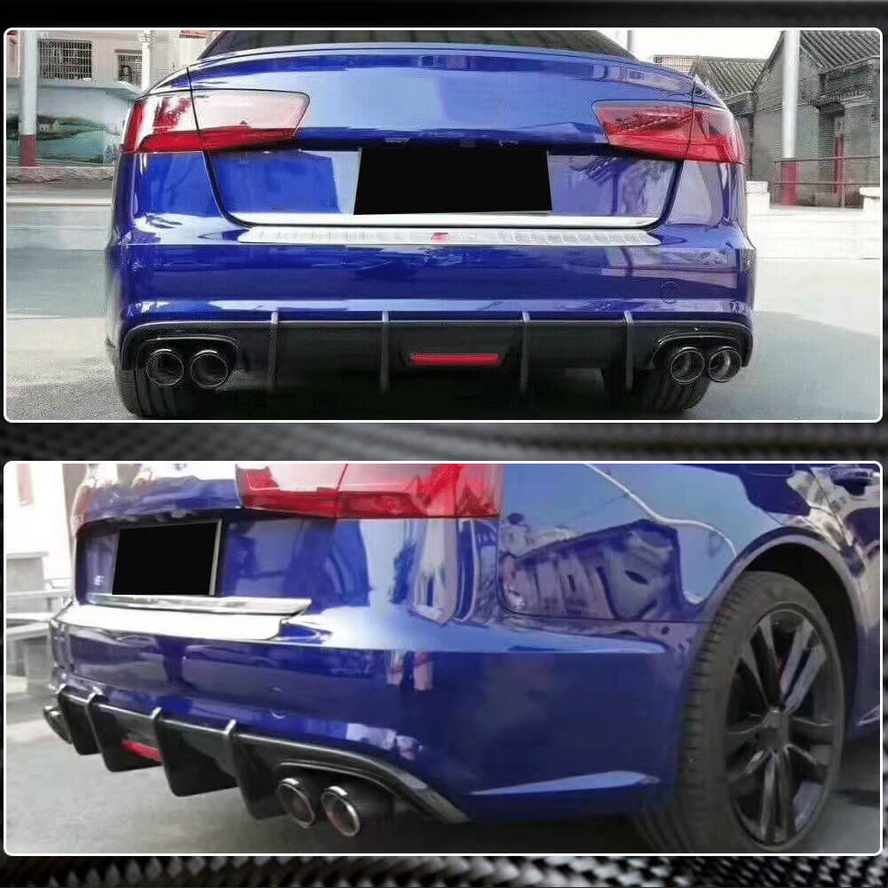 Rear bumper diffuser Carbon (for S-Line 2014-2018) for Audi A6 C7 2011-2017 - image 4
