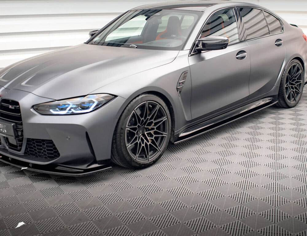 Side Skirt Extensions V5 (for G80, Carbon) for BMW 3 Series G20/G21 2018- - image 4
