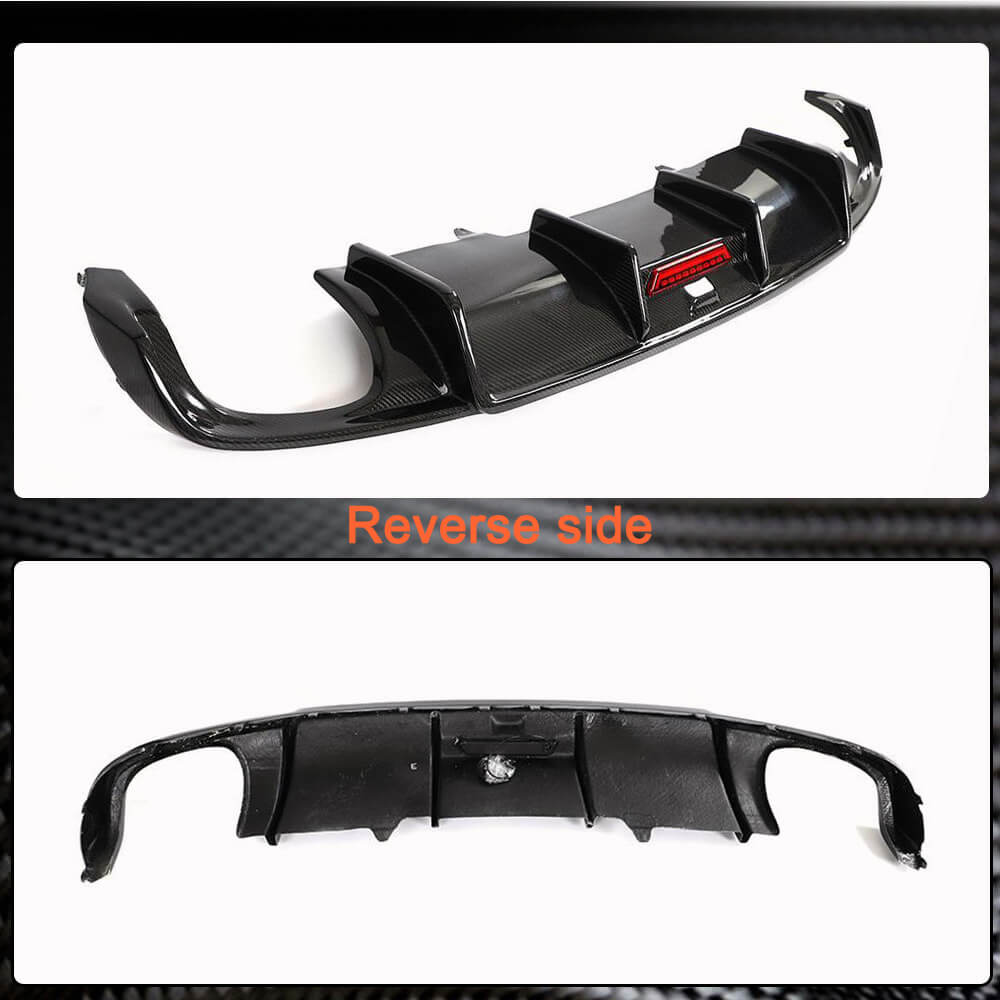 Rear bumper diffuser V1 (for S-Line SD 2015-2019, Carbon) for Audi A4 B9 2015-2024 - image 4
