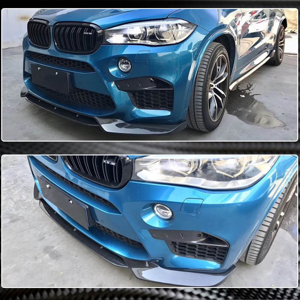 Front Bumper Lip V1 for F86, Carbon for BMW X6 F16 2014-2019 - image 4