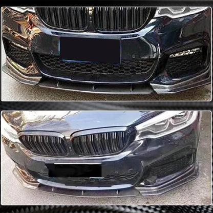 Front Bumper Lip V4 for M-Sport 2017-2020 Carbon for BMW 5 Series G30/G31 2017-2023 - image 4