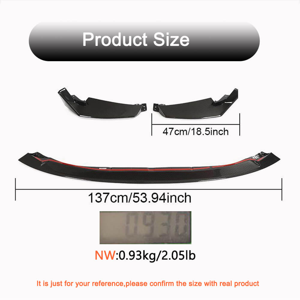 Front Bumper Lip V2 for G80, Carbon for BMW 3 Series G20/21 2018- - image 4