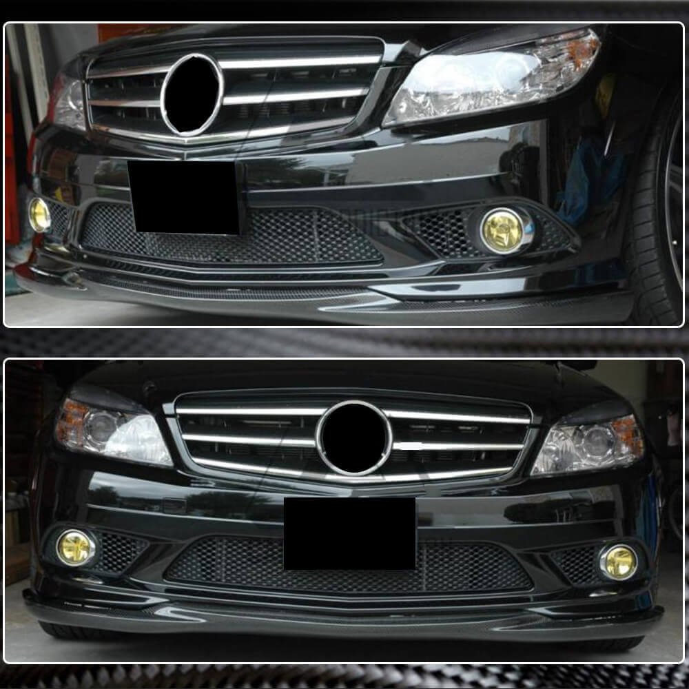Front Bumper Lip Spoiler (for AMG-Line 2008-2011, Carbon) for Mercedes C-class W204 2007-2015 - image 4