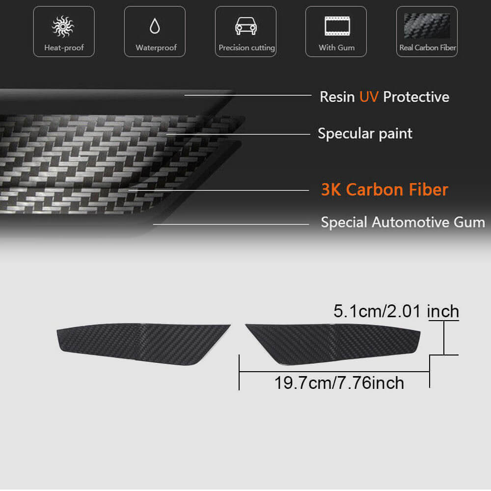 Front bumper air vent covers V2 (for RS7 2018-2022, Dry Carbon) for Audi A7 2018- - image 4