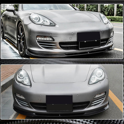 Front Bumper Lip Spoiler (for Base 2009-2013, Carbon) for Porsche Panamera 2009-2016 - image 4