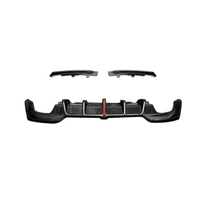 Rear Bumper Diffuser with LED Carbon Fiber (2019-2021, M-Sport) for BMW 3 series G20/21 2018- - image 4