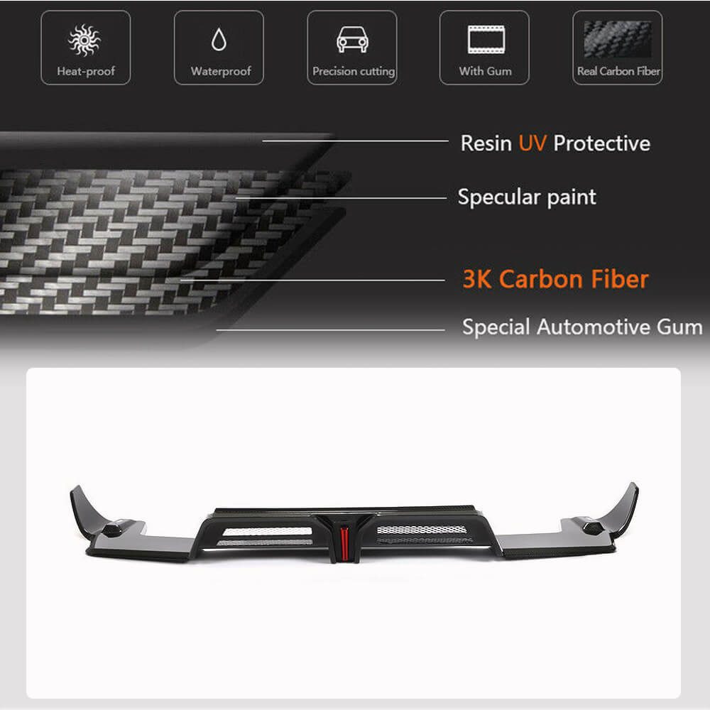 Rear Bumper Diffuser V2 (2021+, Carbon) for Porsche Macan 2014-2024 - image 4
