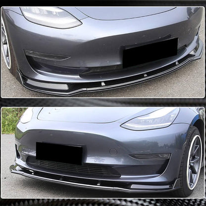 Front Bumper Lip V5 (2017-2023, Carbon) for Tesla Model 3 2017- - image 4