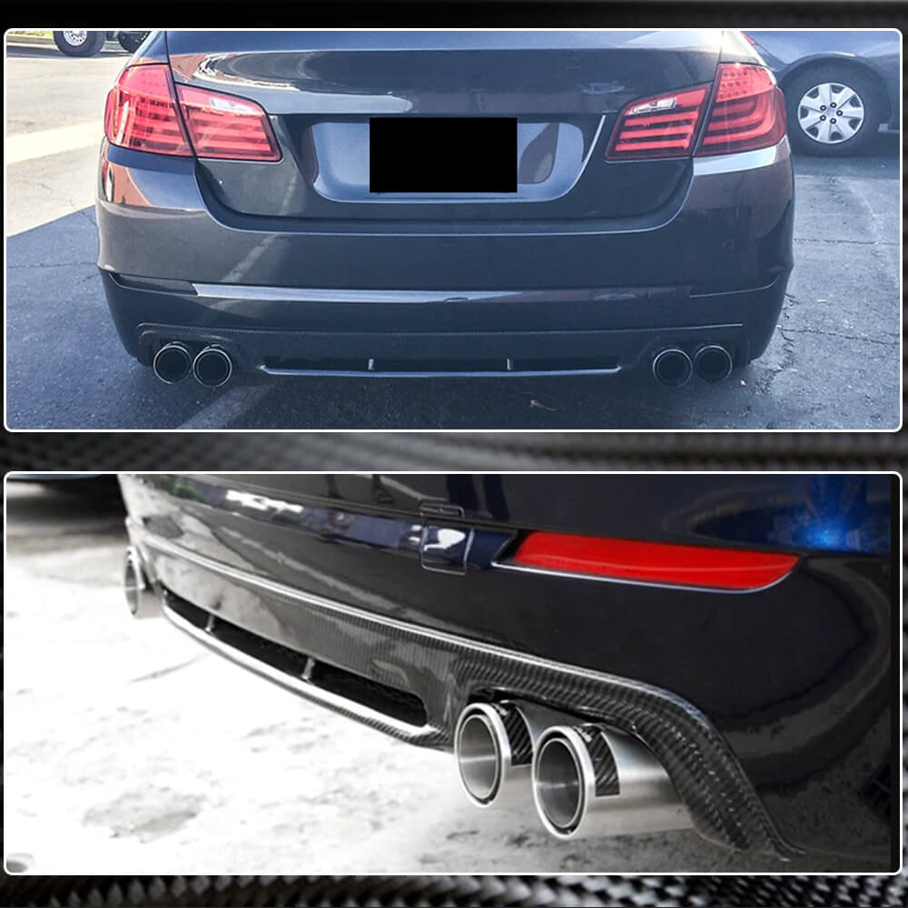Rear Bumper Diffuser for F10 Base 2010-2013, Carbon for BMW 5 Series F10/F11 2010–2016 - image 4