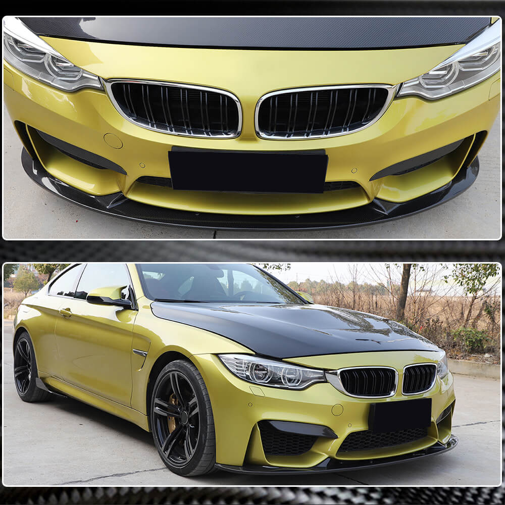 Front Bumper Lip Carbon Fiber V4 (for F82/F83) for BMW 4 series F-32 2012-2020 - image 4