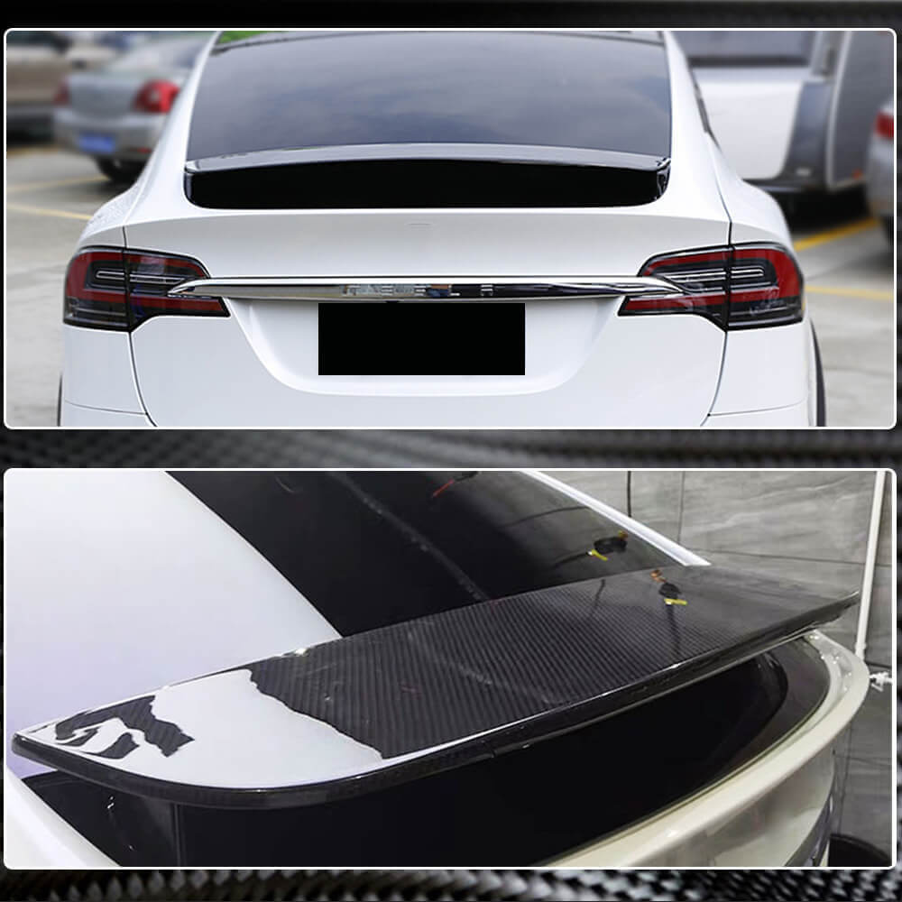 Rear Trunk Spoiler Carbon Fiber V1 (2016-2023) for Tesla Model X - image 4