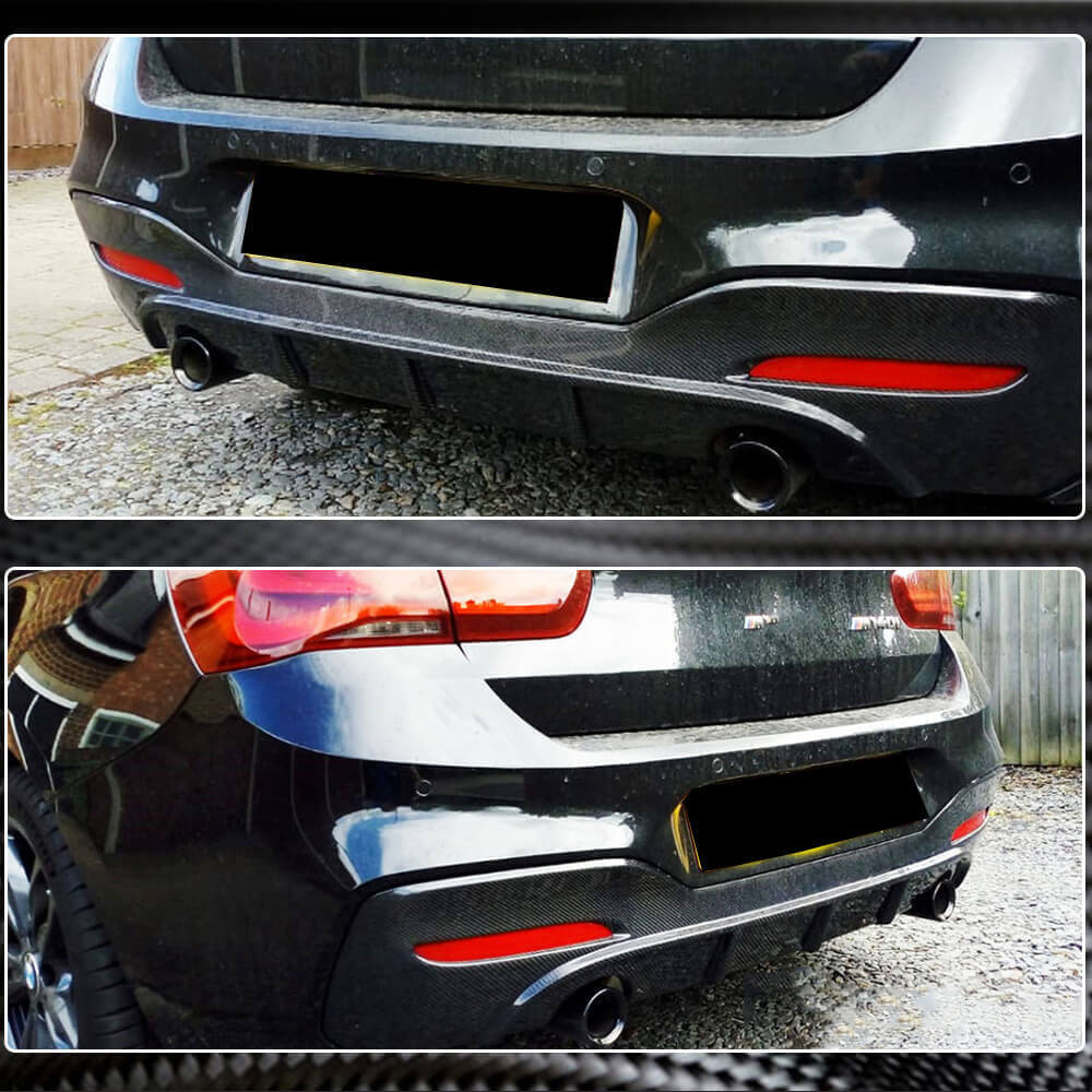 Rear Bumper Diffuser Carbon Fiber (2015-2019, M Sport) for BMW 1 series F20/21 2011-2019 - image 4