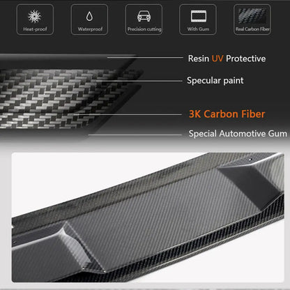 Lip front bumper cover (2021-2024, Carbon) for Zeekr 001 - image 4