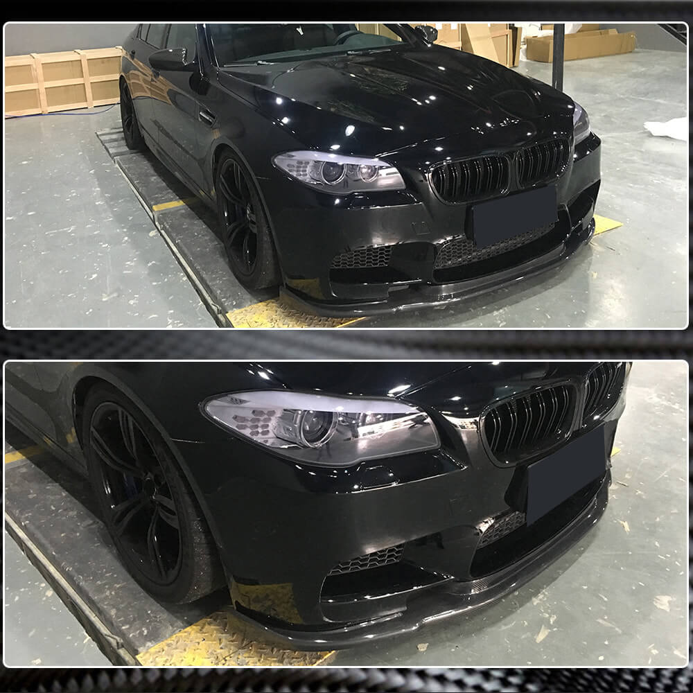 Front Bumper Lip V3 for F10 M5, Carbon for BMW 5 Series F10/F11 2010–2016 - image 4