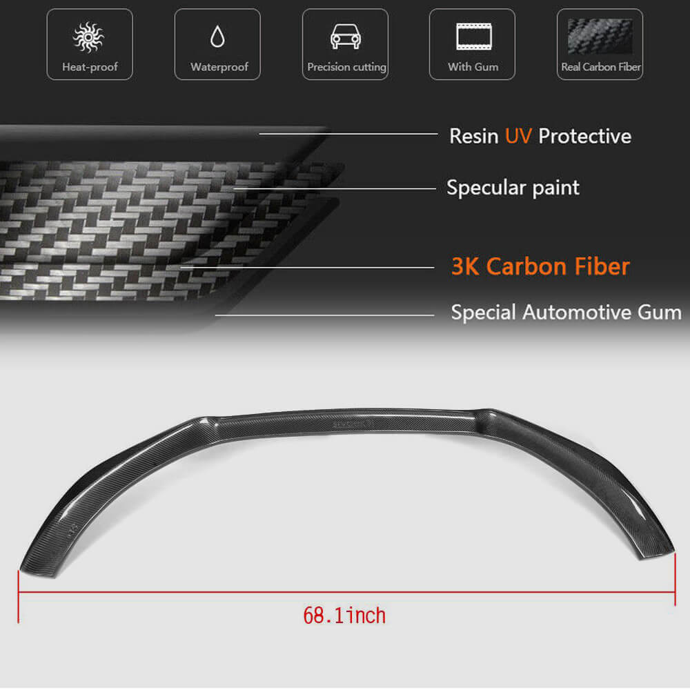 Front Bumper Lip (for Base 2007-2011, Carbon) for Audi A4 B8 2007-2015 - image 4
