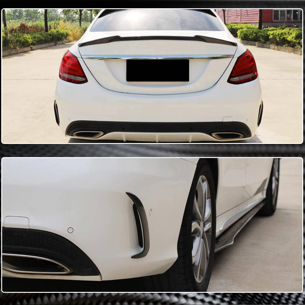 Covers on the rear bumper (for SD C43/C63 AMG 2015-2019, Carbon) for Mercedes C-class W205 2014-2021 - image 4