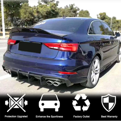 Rear bumper diffuser V1 (for S-Line SD 2017-2020, Carbon) for Audi A3 2012-2020 - image 4