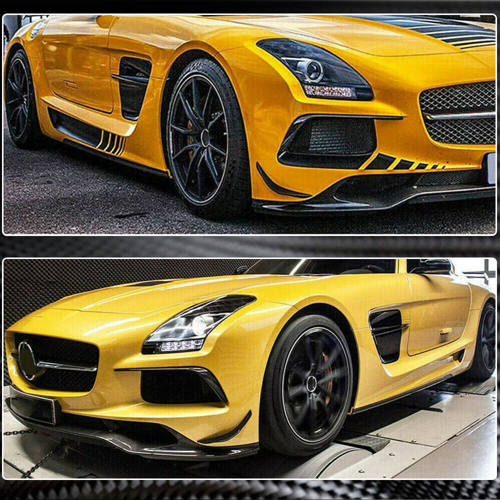 Front Bumper Flaps V1 Carbon for Mercedes SLS C197 2010-2014 - image 4