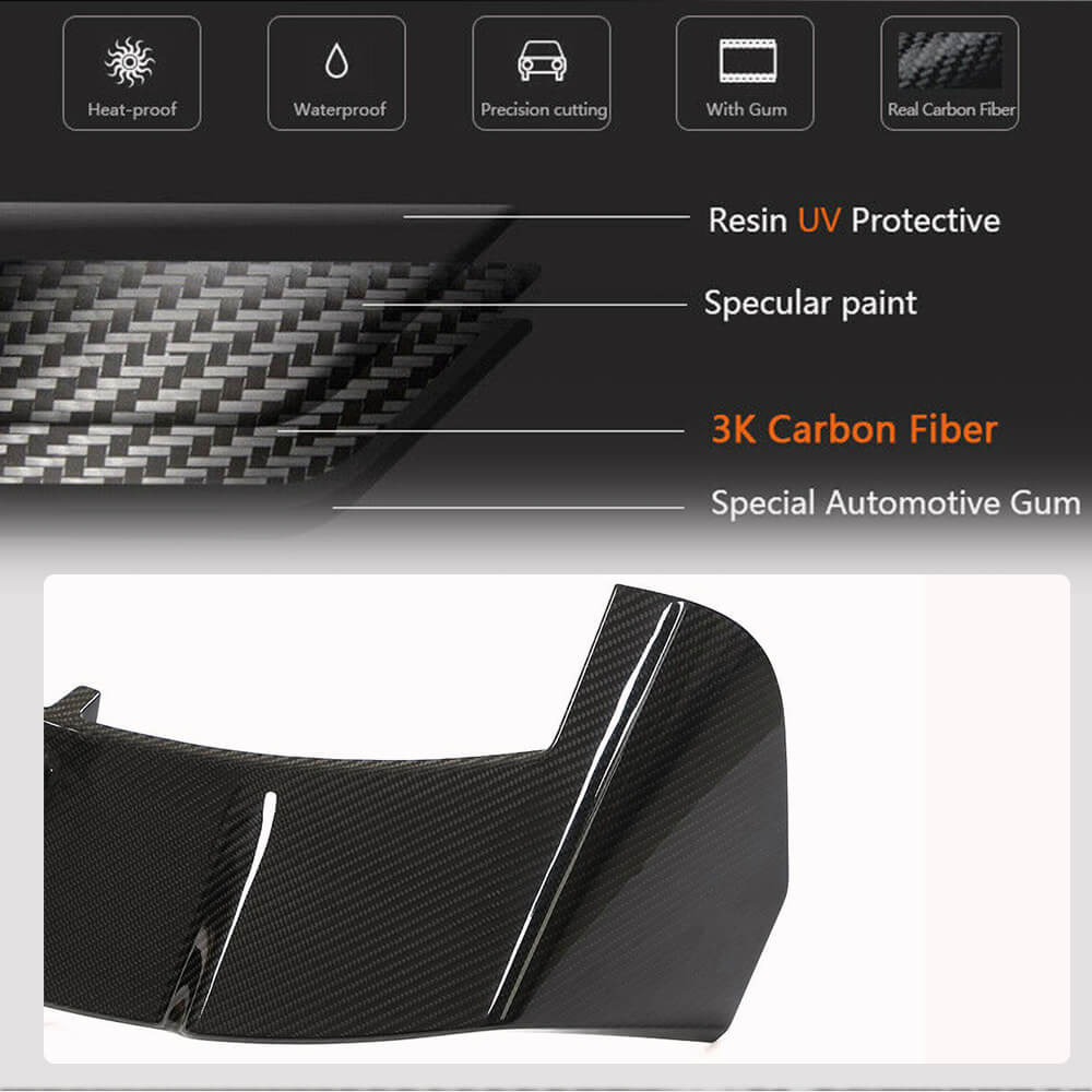 Rear Roof Spoiler Dry Carbon Fiber V2 for Audi A6 C8 2018- - image 4