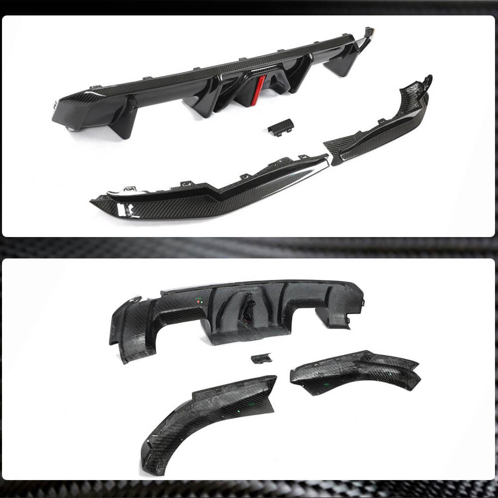 Rear Bumper Diffuser With Splitters Dry Carbon Fiber V4 (for G82/G83 2021+) for BMW 4 series G22/23/26 2020- - image 4