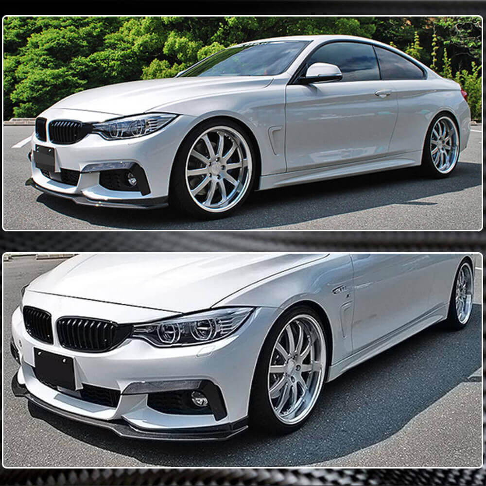 Front Bumper Lip Carbon Fiber V1 (M-Sport) for BMW 4 series F-32 2012-2020 - image 4