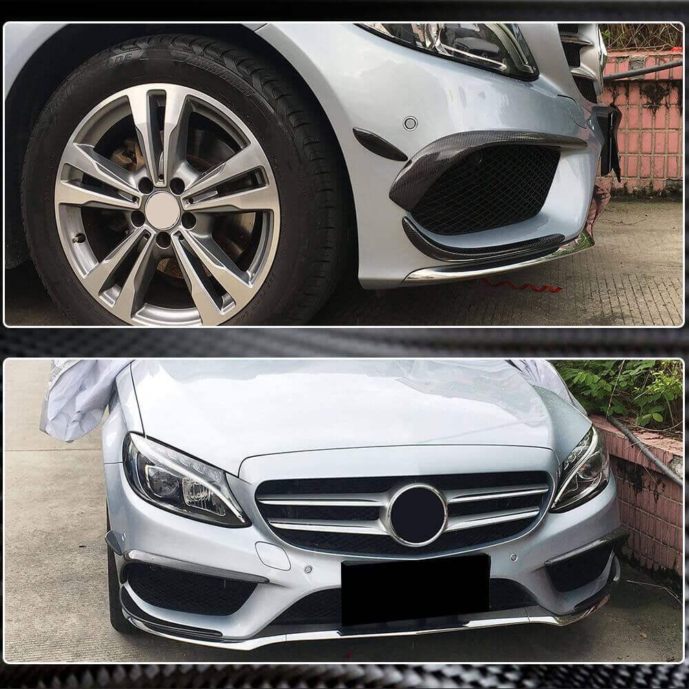 Carbon Front Bumper Extensions for C43 AMG 2015-2019 for Mercedes C-сlass W205 2014-2021 - image 4