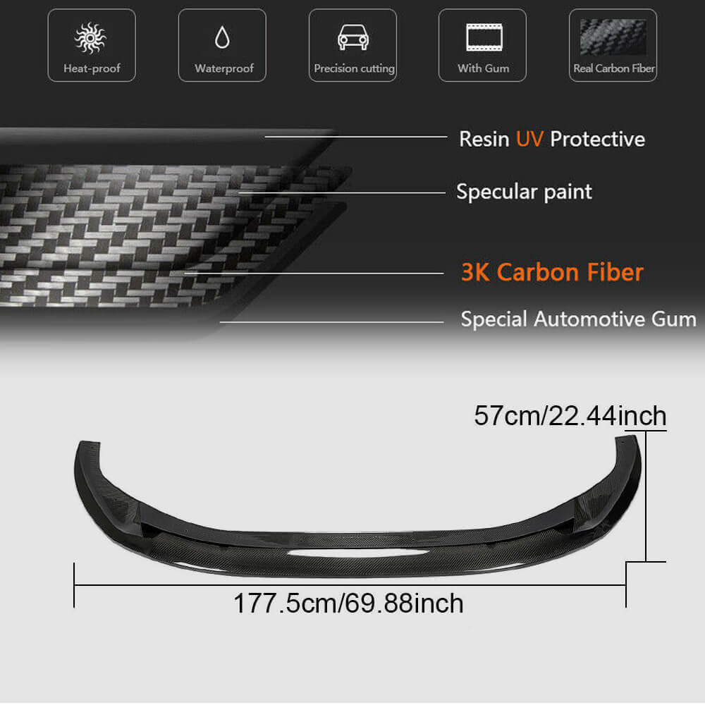 Front Bumper Lip V3 (for S-Line 2021-2025, Carbon) for Audi A5 2016-2025 - image 4
