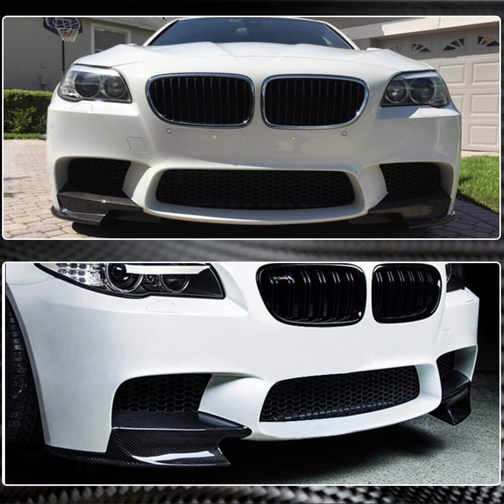 Front Bumper Flap Extensions (for F10 M5, Carbon) for BMW 5 Series F10/F11 2010–2016 - image 4