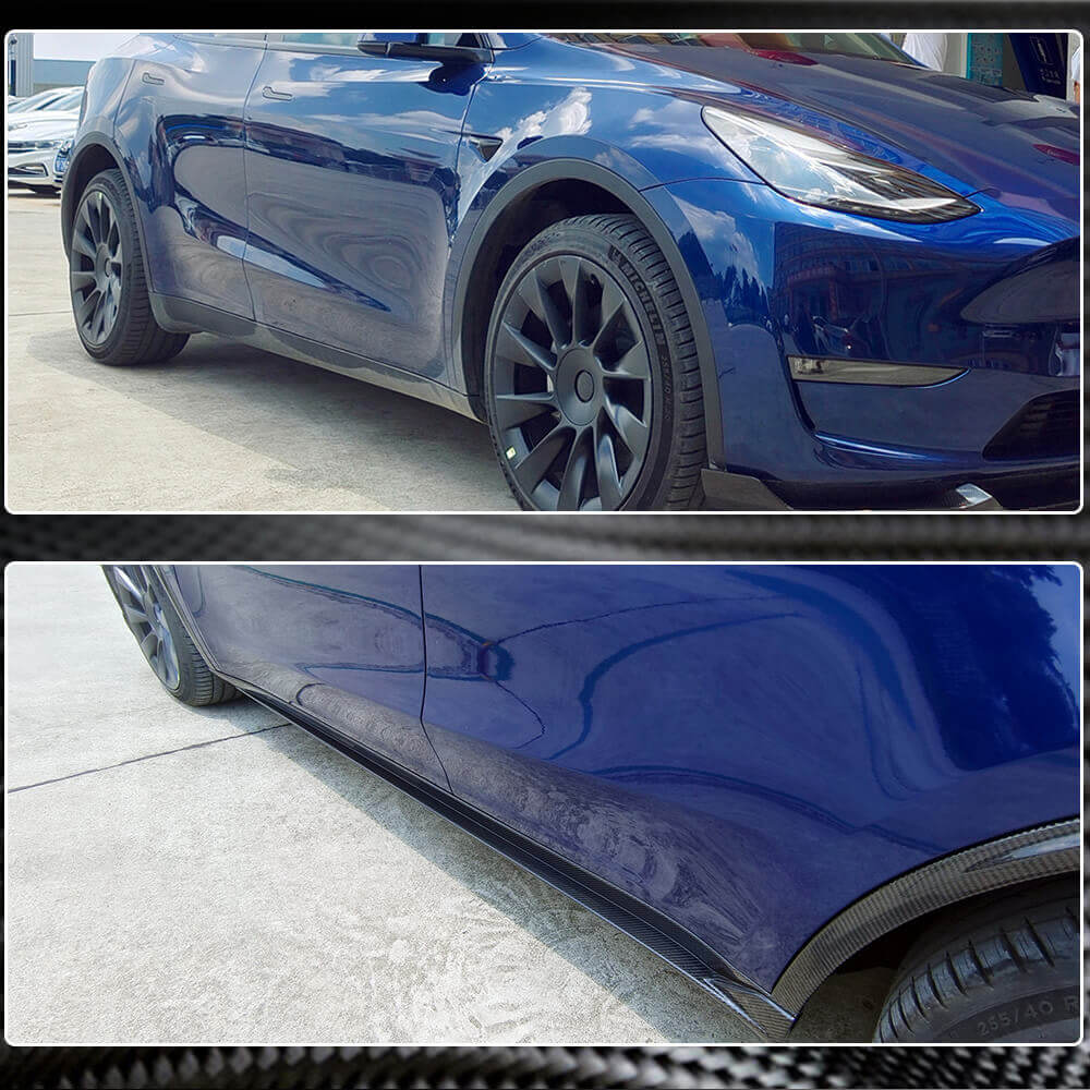 Carbon Side Skirt Extensions V3 (2019+) for Tesla Model Y 2020- - image 4