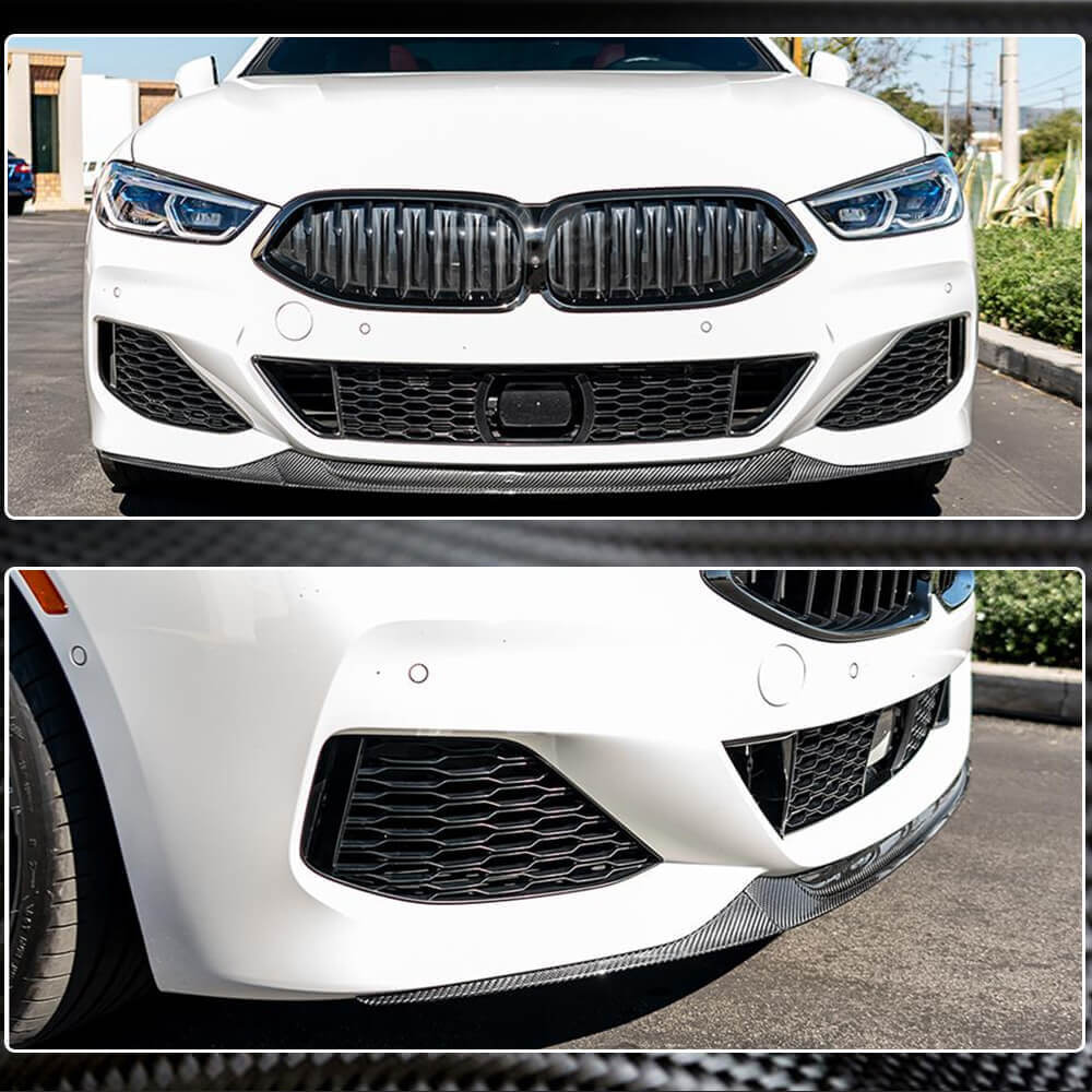 Front Bumper Lip V5 (for M-Sport, Carbon) for BMW 8 Series G14/G15/G16 2018- - image 4
