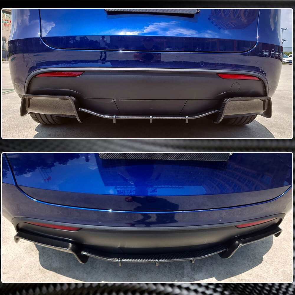Rear Bumper Diffuser Dry Carbon Fiber V2 (2019-2021) for Tesla Model Y - image 4