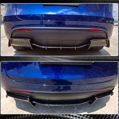 Rear Bumper Diffuser Dry Carbon Fiber V2 (2019-2021) for Tesla Model Y - image 4
