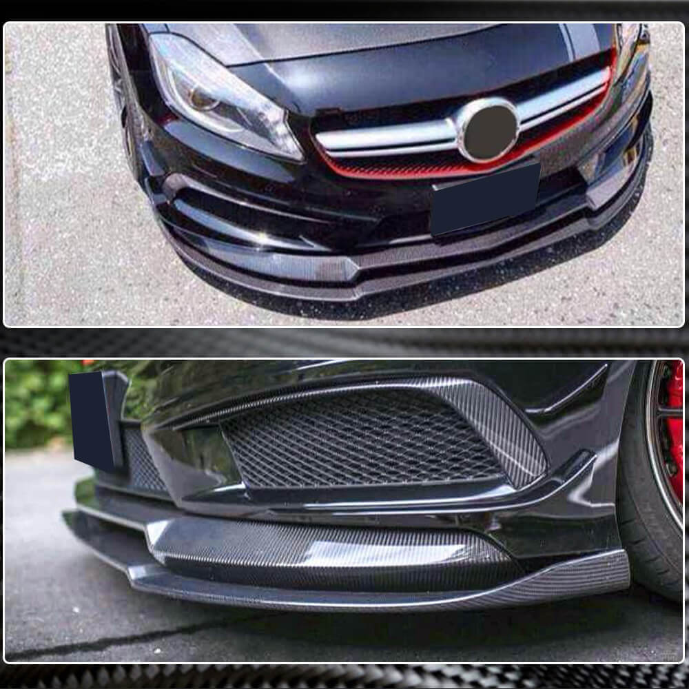 Front Bumper Lip V2 (for AMG-Line / A45 AMG HB 2013-2015, Carbon) for Mercedes A-сlass W176 2012-2018 - image 4