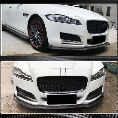 Front Bumper Lip Spoiler (2016-2020, Carbon) for Jaguar XF 2016- - image 4